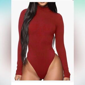 ❌TRADED❌Red Long Sleeve Bodysuit
